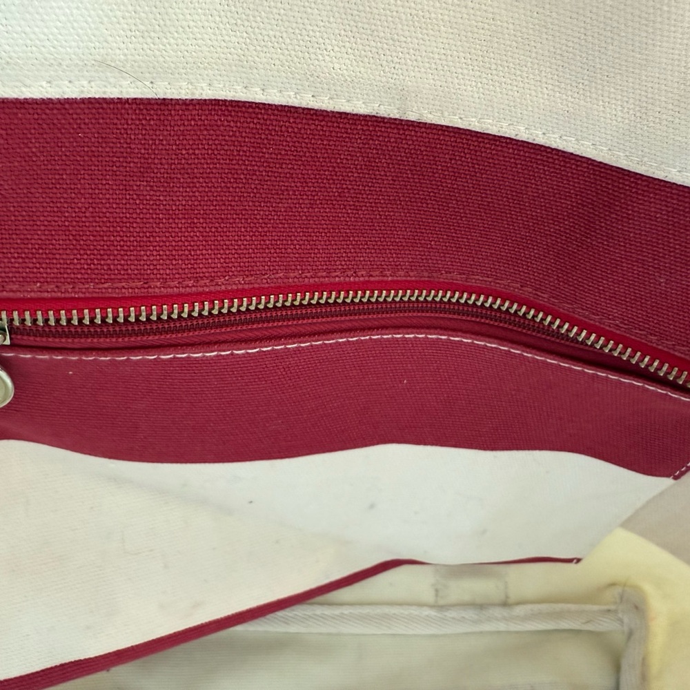 Lacoste Pink and White Striped Women's Tote Bag - Picture 9 of 12